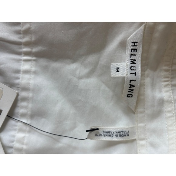 Helmut LangWhite Sleeveless Top Tunic Shirt Dress Tie Back Mandarin CollarPocket - Picture 13 of 16